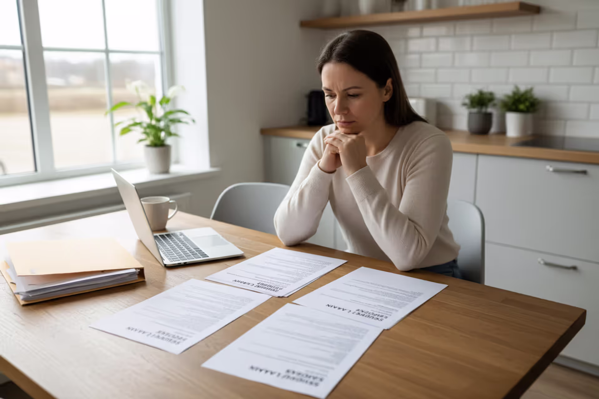 Person reviewing student loan documents at home